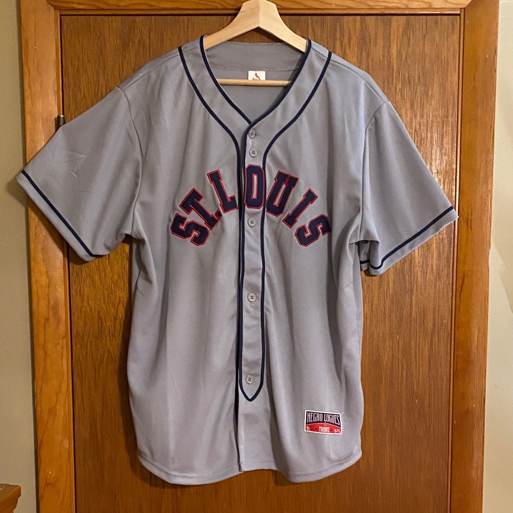 St. Louis Grey Baseball Jersey. ‘25 season giveaway Negro leagues tribute jersey